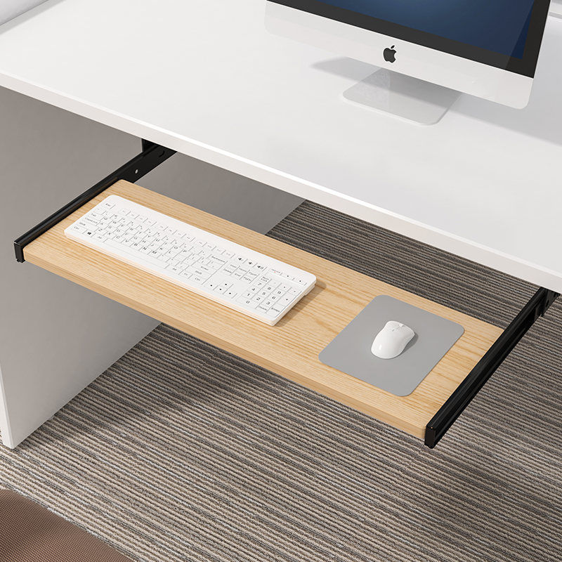 Desk Setup Living Room - Wood Keyboard Tray Under Desk with