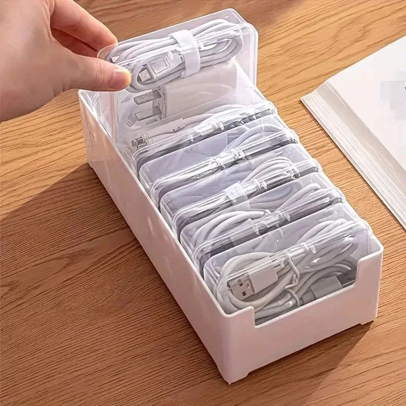 Desk Setup Organizer - Data Cable Organizer Box, Winding Cord