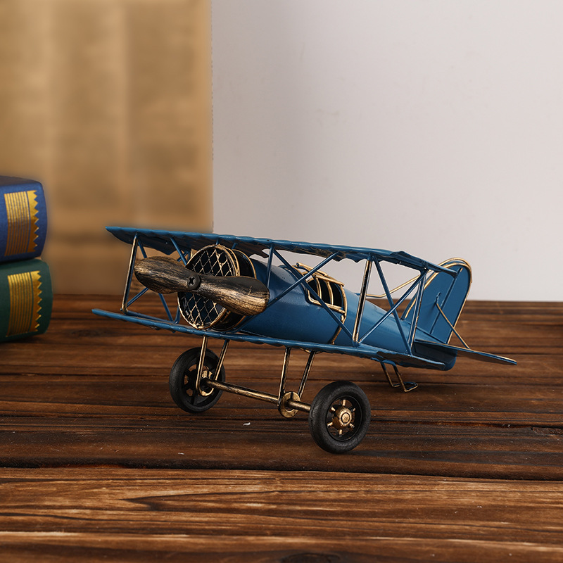 Desk Setup Photo - Retro Iron Metal Aircraft Model Vintage