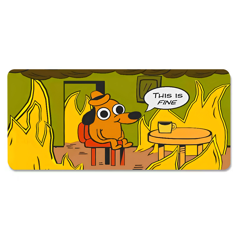 This Is Fine Dog Dachshund Mou - Desk Setup Cozy recension och pris
