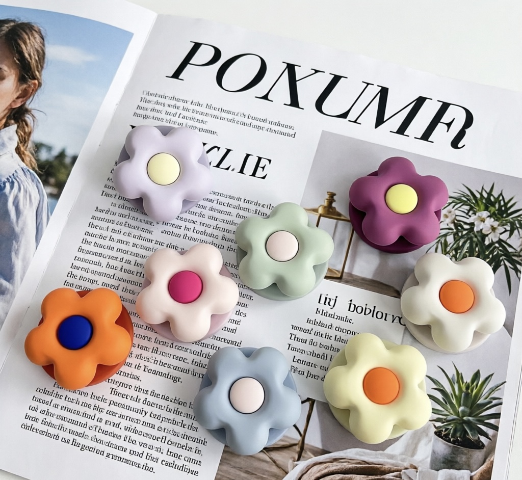 Cute Matte Flower Silicone Pho - Dual Phone Holder recension och pris