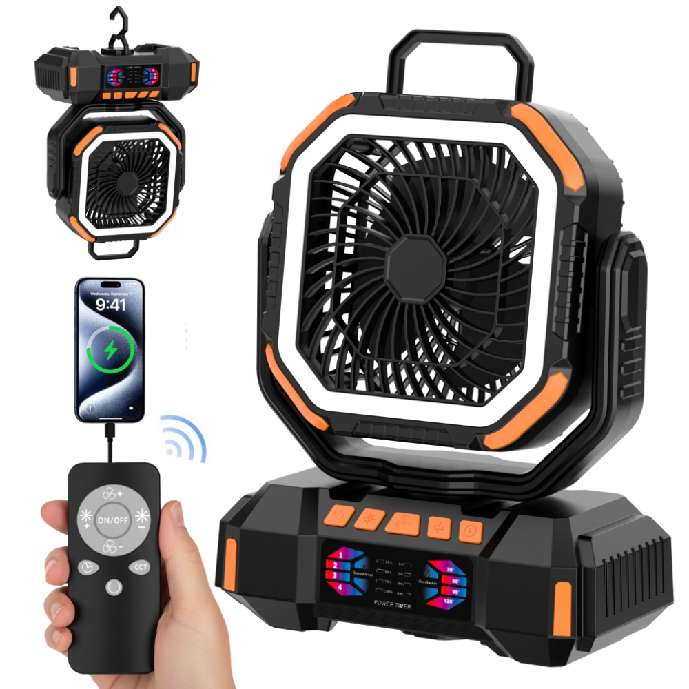 40000mAh Battery Operated Fan  - Desk Setup Gear recension och pris