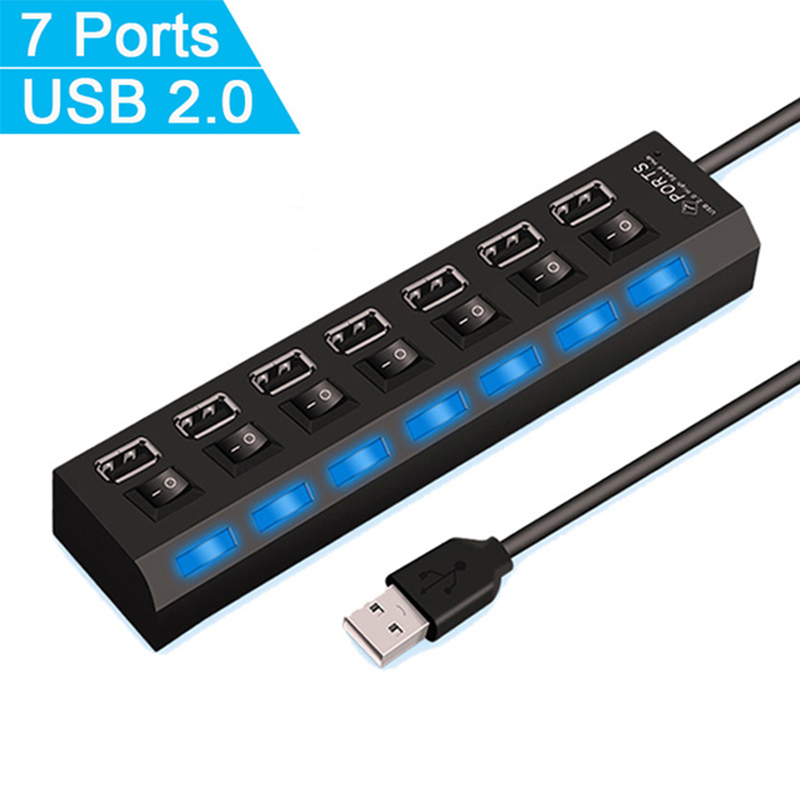 7 Port USB 2.0 Hub Splitter Fo - Desk Setup Hub recension och pris