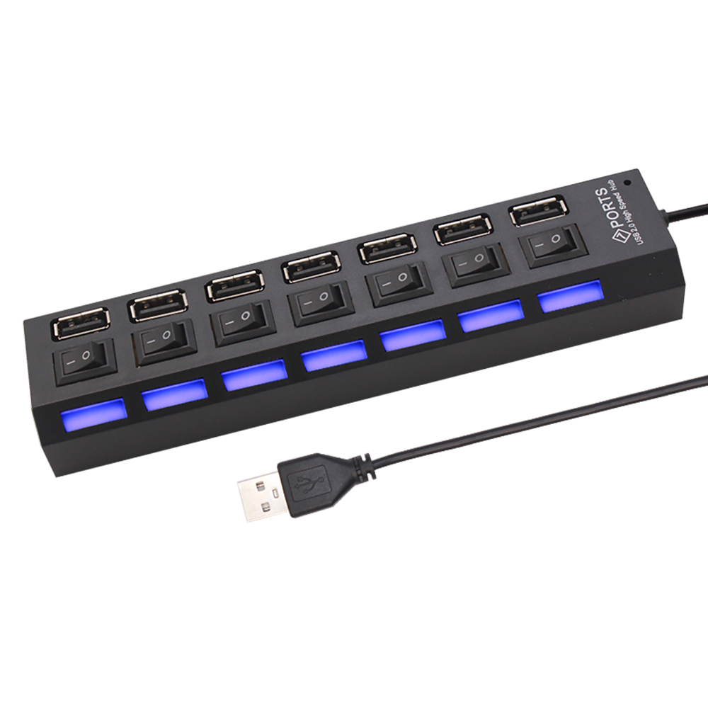 7 Port USB 2.0 Hub Splitter Fo - Desk Setup Hub recension och pris