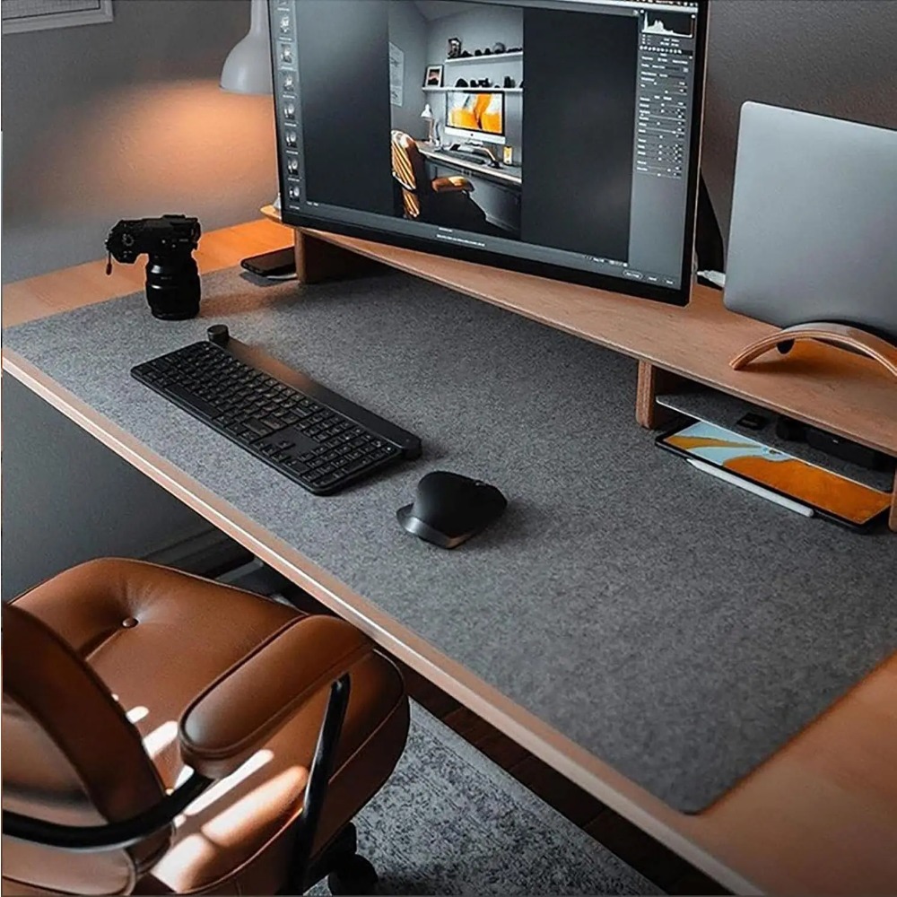 Felt Desk Mat Computer Mat for - Desk Setup Cozy recension och pris