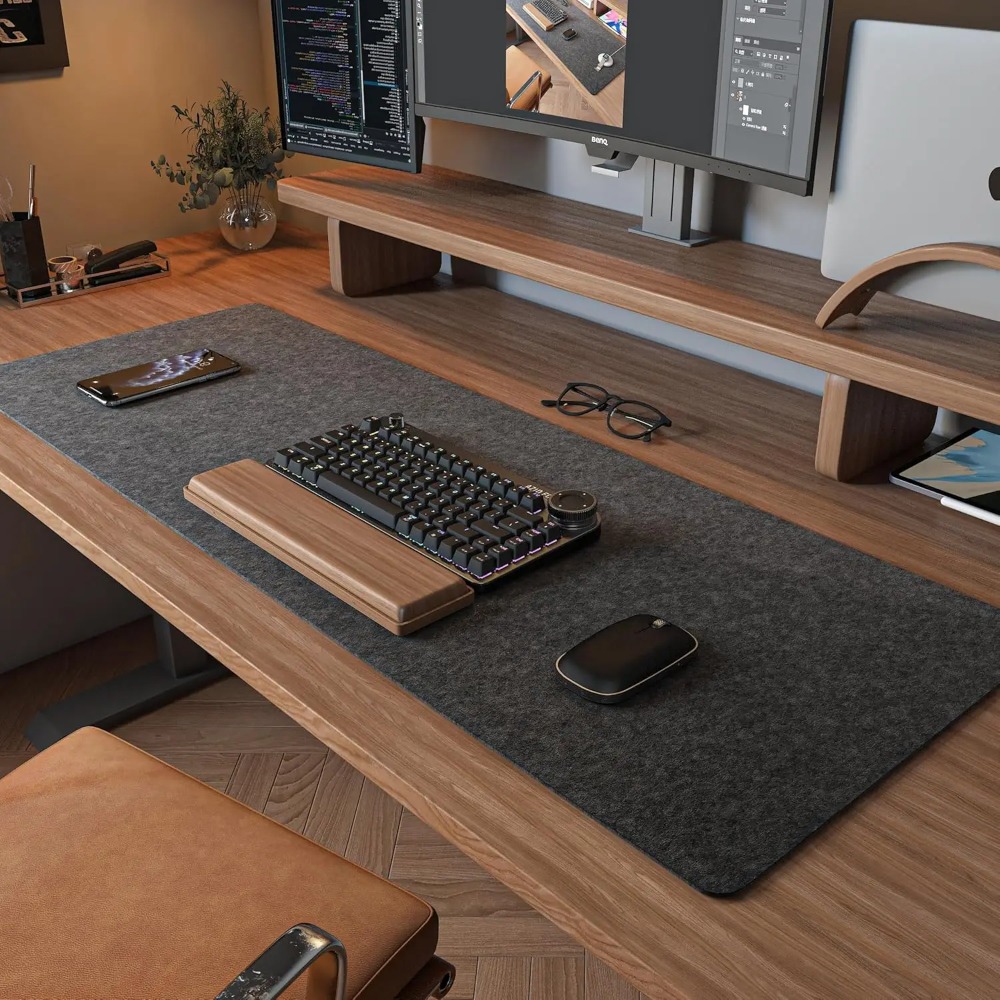 Felt Desk Mat Computer Mat for - Desk Setup Cozy recension och pris