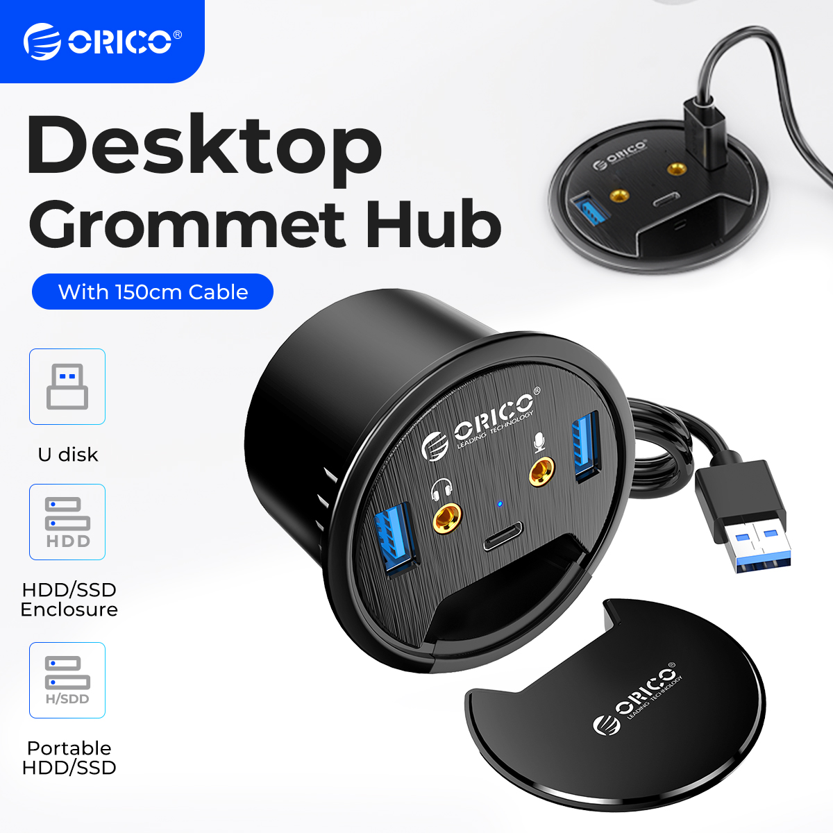 ORICO Desktop Grommet USB 3.0  - Desk Setup Hub recension och pris
