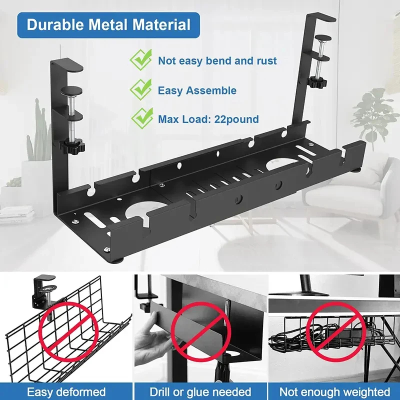 Under Table Telescopic Storage - Desk Setup Organizer recension och pris
