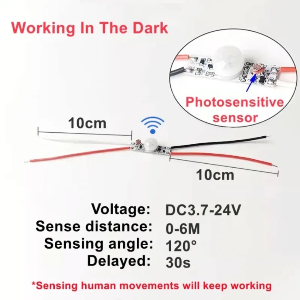 5V/12V/24V PIR Motion Sensor L - Desk Setup Led Strip recension och pris