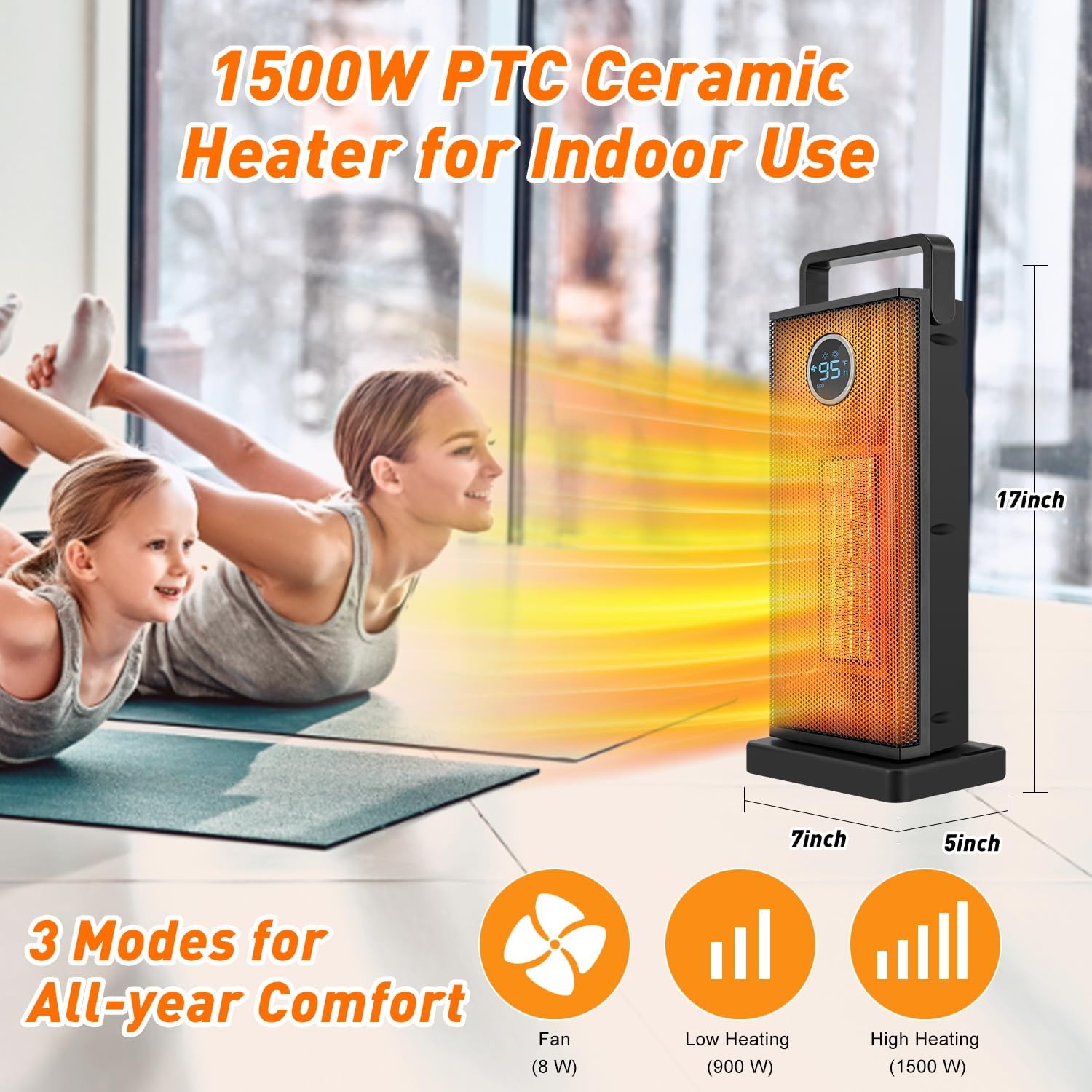 Room Heater 1500W Large Portab - Desk Setup Gear recension och pris