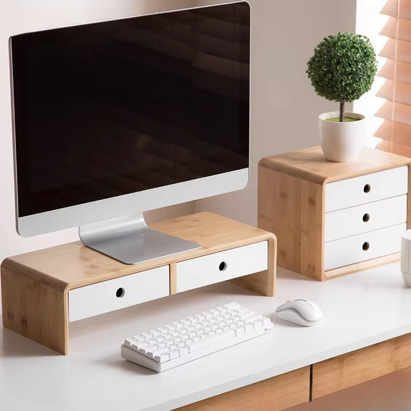 Bamboo Laptop Monitor Riser Ec - Desk Setup Living Room recension och pris