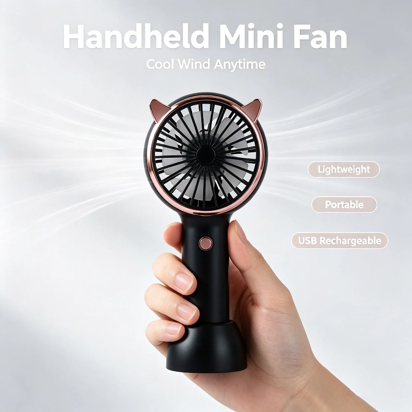 Cat Ear Fan Mini Handheld LED  - Led Desk Light Usb recension och pris