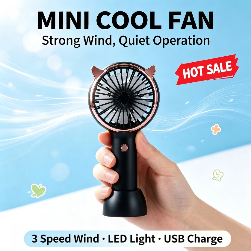 Cat Ear Fan Mini Handheld LED  - Led Desk Light Usb recension och pris
