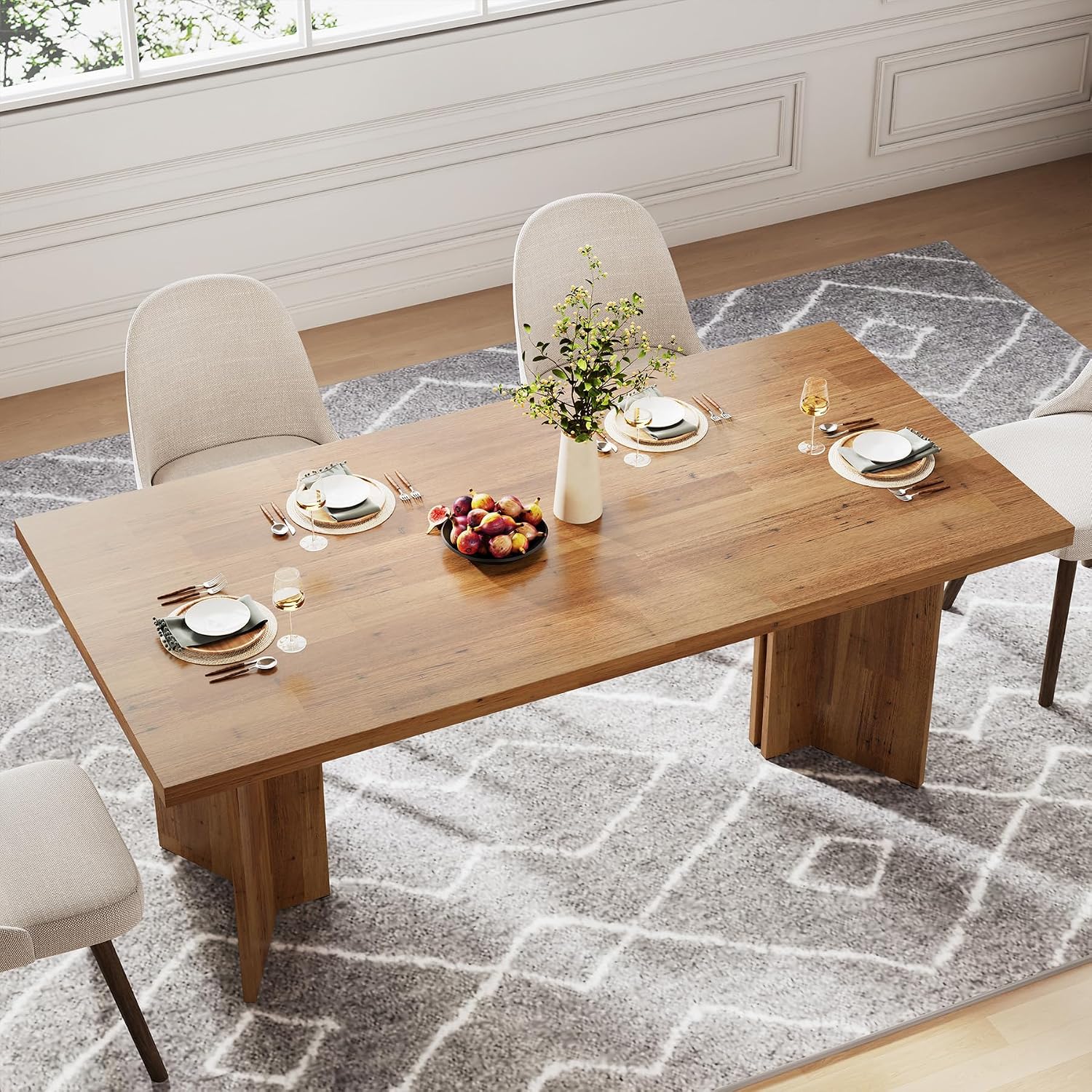 Large Rectangular Wood Dining  - Desk Setup Living Room recension och pris
